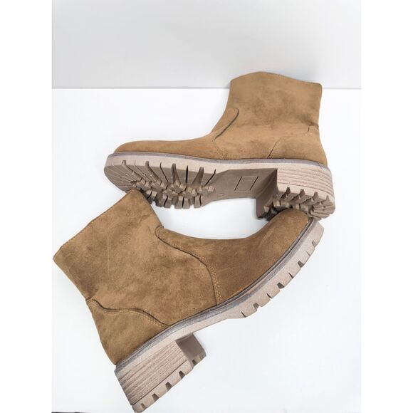 Seven7 Booties Women’s Size 6 Tan Bestie Zip Up Block Heel Round Toe NEW - Picture 6 of 10